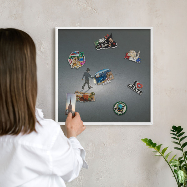 Magnetisch bord voor de muur met witte lijst Nachtwandeling
