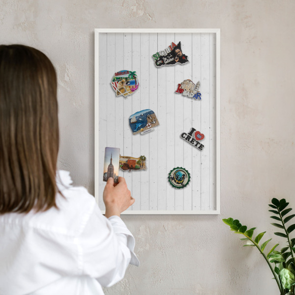 Magnetisch bord van metaal in een witte lijst Witte borden