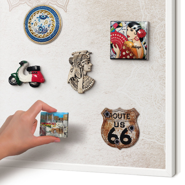 Magnetisch bord voor de muur met witte lijst Etnische patronen
