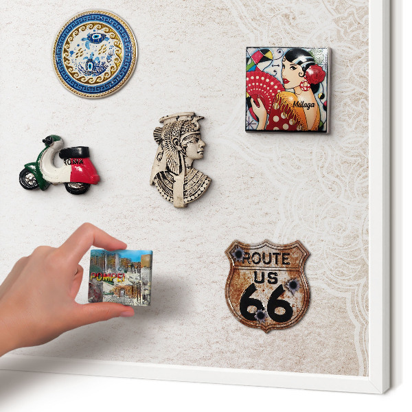 Magnetisch bord voor de muur met witte lijst Etnische patronen