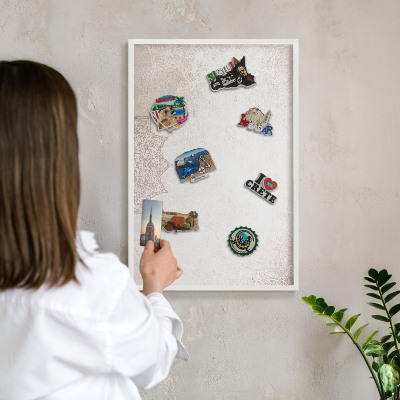 Magnetisch bord voor de muur met witte lijst Etnische patronen