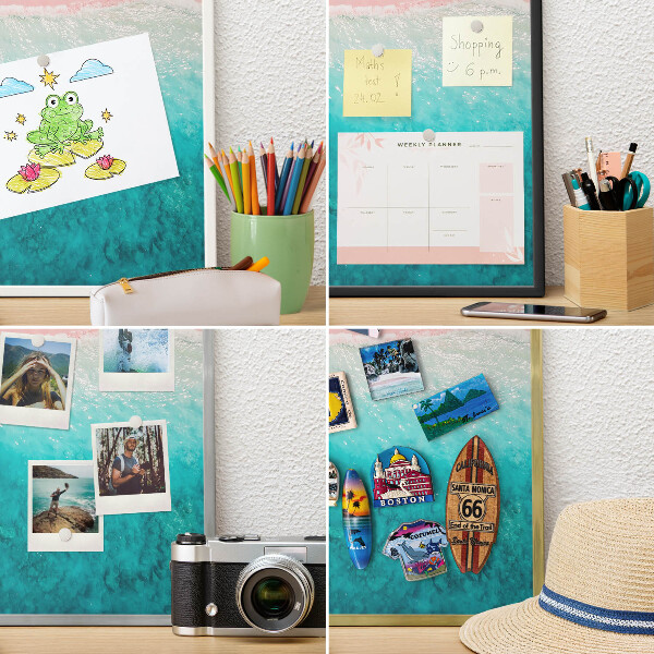 Magnetisch bord voor de muur met witte lijst Zomerse ontspanning