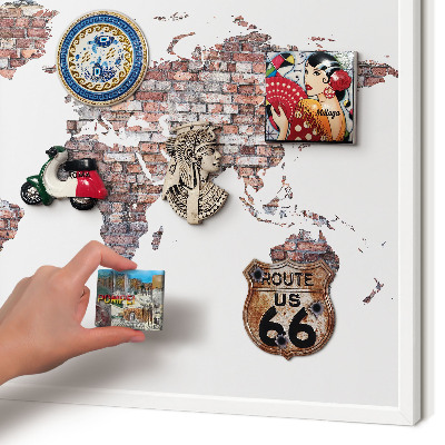 Magnetisch bord van metaal in een witte lijst Baksteenwereld