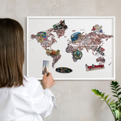 Magnetisch bord van metaal in een witte lijst Baksteenwereld