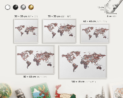 Magnetisch bord van metaal in een witte lijst Baksteenwereld