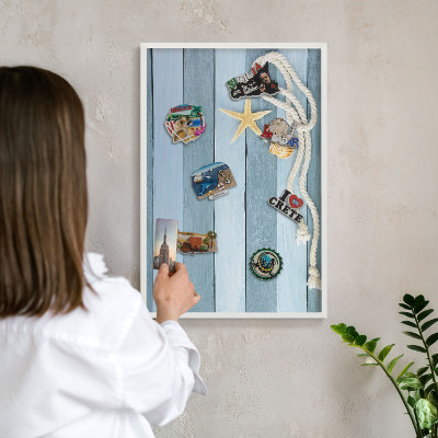 Magnetisch bord voor de muur met witte lijst Maritiem klimaat