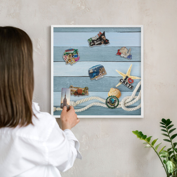 Magnetisch bord voor de muur met witte lijst Maritiem klimaat