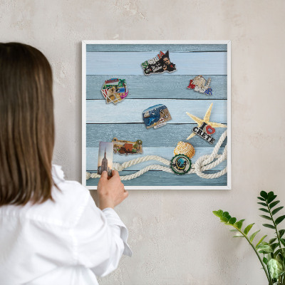 Magnetisch bord voor de muur met witte lijst Maritiem klimaat