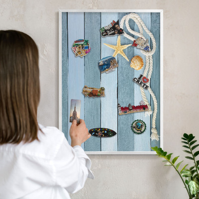 Magnetisch bord voor de muur met witte lijst Maritiem klimaat