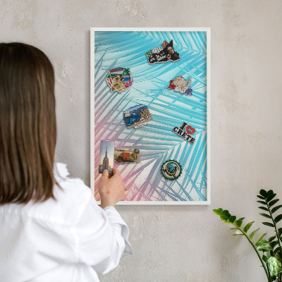 Magnetisch bord voor de muur met witte lijst Tropische elegantie