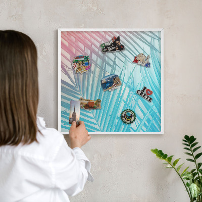 Magnetisch bord voor de muur met witte lijst Tropische elegantie