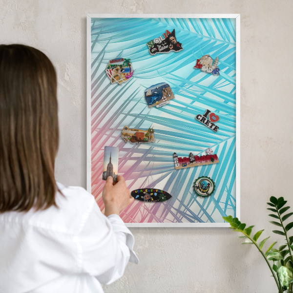 Magnetisch bord voor de muur met witte lijst Tropische elegantie