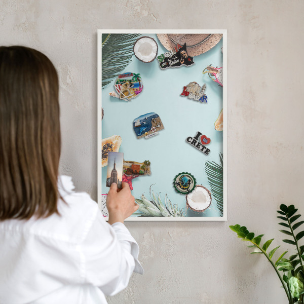 Magnetisch bord voor de muur met witte lijst Tropische vakantie