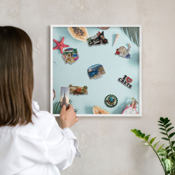 Magnetisch bord voor de muur met witte lijst Tropische vakantie