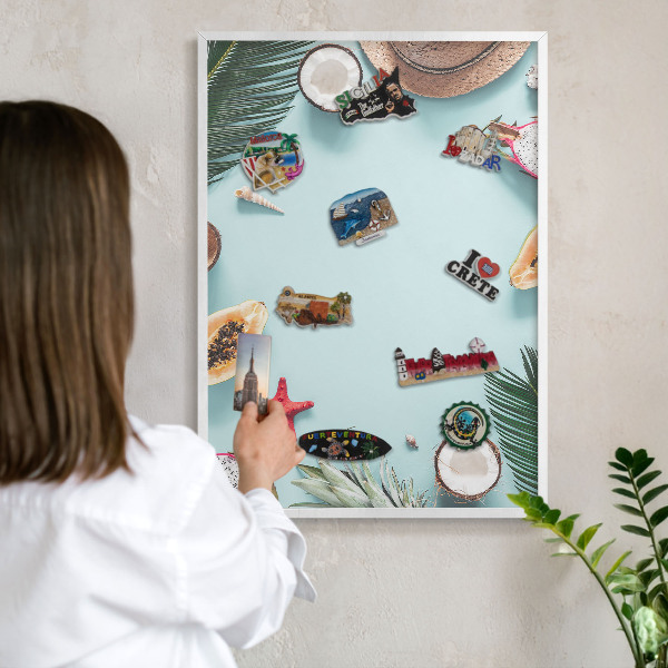 Magnetisch bord voor de muur met witte lijst Tropische vakantie