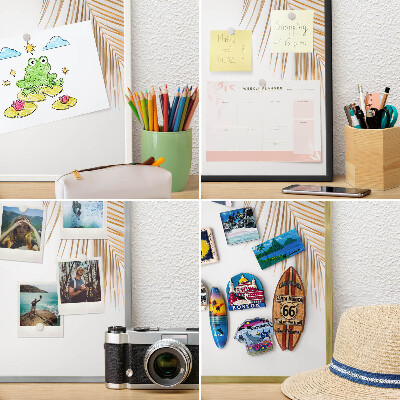 Magnetisch bord voor de muur met witte lijst Elegante bladeren