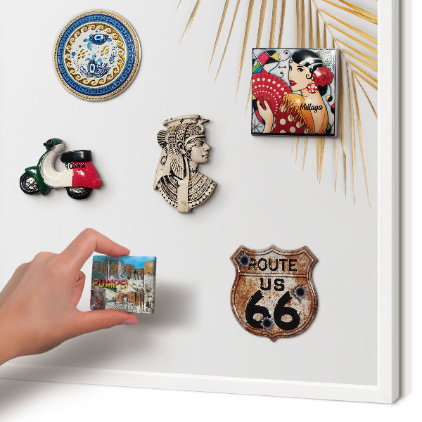 Magnetisch bord voor de muur met witte lijst Elegante bladeren