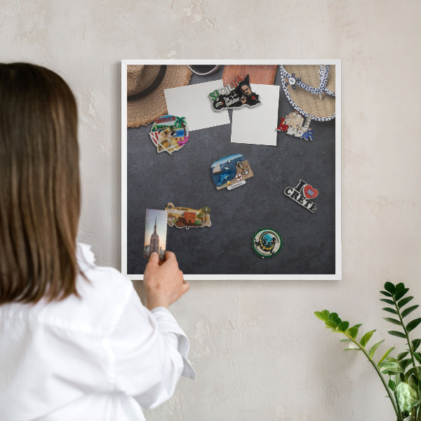Magnetisch bord voor de muur met witte lijst Vakantiesfeer