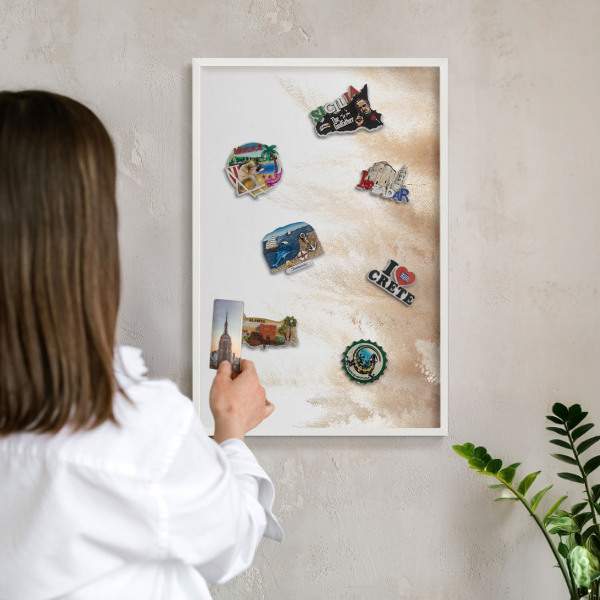 Magnetisch bord voor de muur met witte lijst Essentiële grassen
