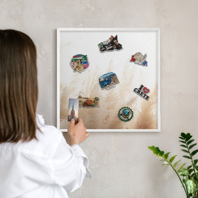 Magnetisch bord voor de muur met witte lijst Essentiële grassen