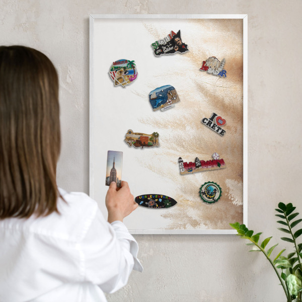 Magnetisch bord voor de muur met witte lijst Essentiële grassen