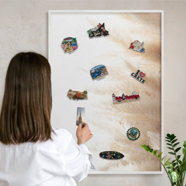 Magnetisch bord voor de muur met witte lijst Essentiële grassen