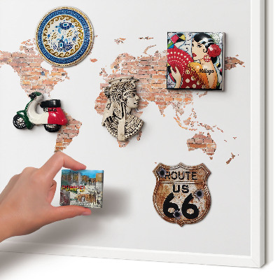 Magnetisch bord voor de muur met witte lijst Bakstenen plattegrond