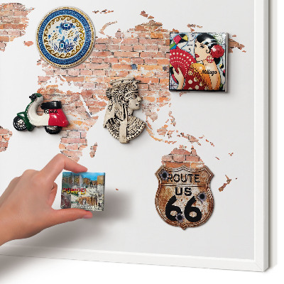 Magnetisch bord voor de muur met witte lijst Bakstenen plattegrond
