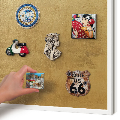 Magnetisch bord voor de muur met witte lijst Gele textuur