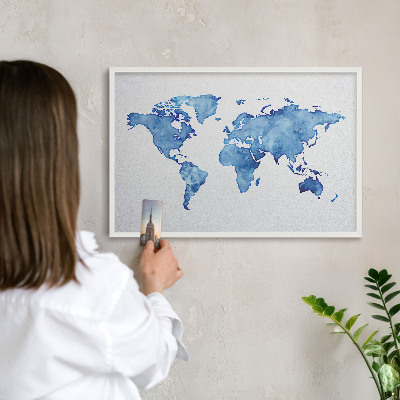 Magnetisch bord van metaal in een witte lijst Aquarelkaart