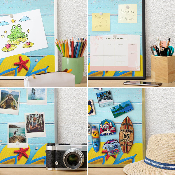 Magnetisch bord voor de muur met witte lijst Vakantiestrand