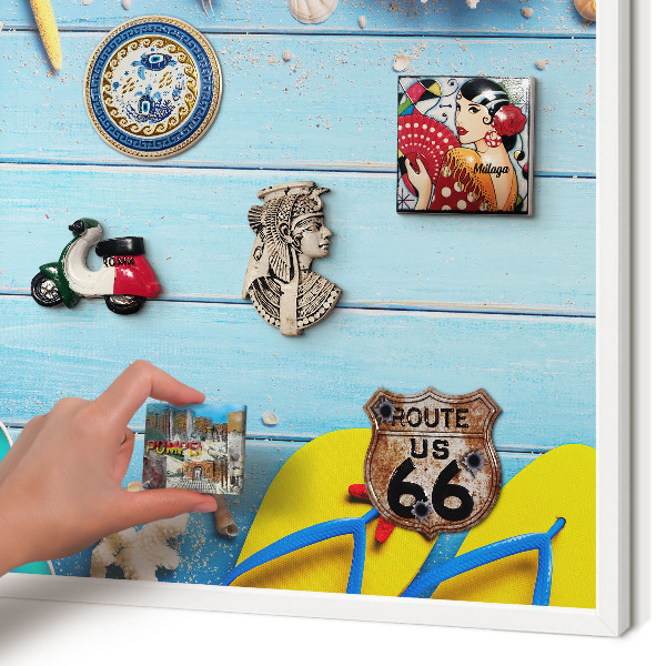 Magnetisch bord voor de muur met witte lijst Vakantiestrand