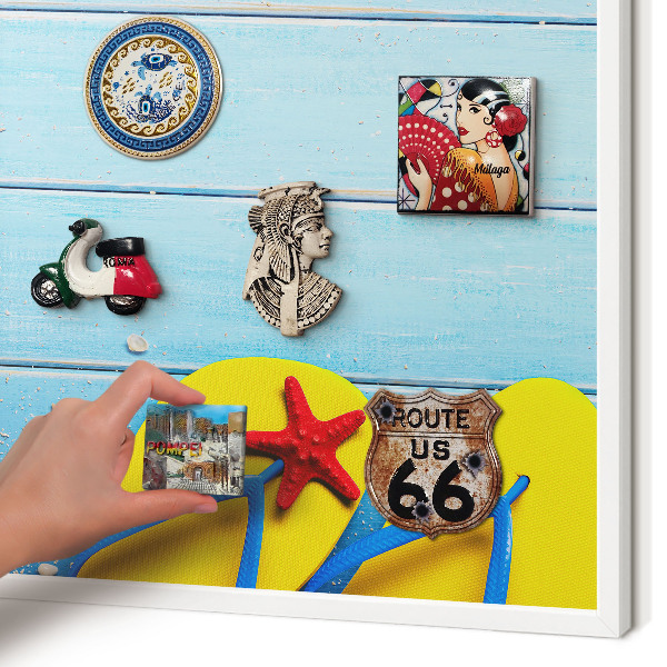 Magnetisch bord voor de muur met witte lijst Vakantiestrand