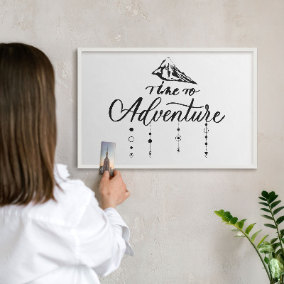 Magnetisch bord van metaal in een witte lijst Bergavontuur