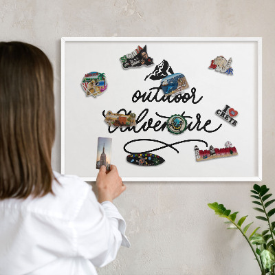 Magnetisch bord van metaal in een witte lijst Bergavontuur