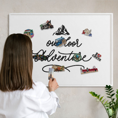 Magnetisch bord van metaal in een witte lijst Bergavontuur