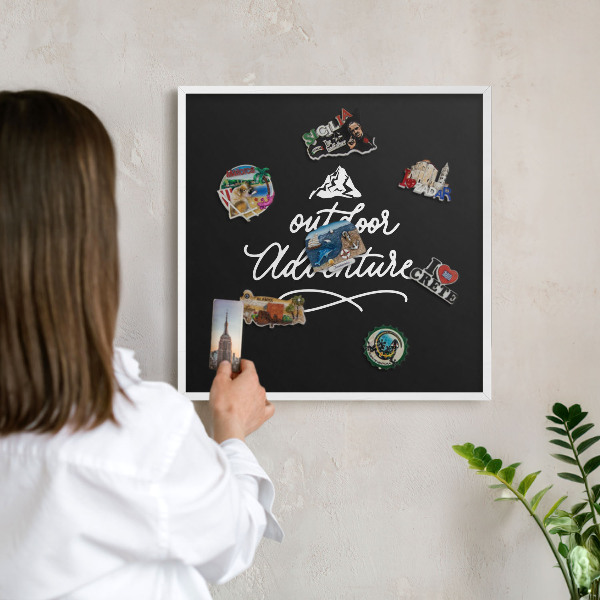 Magnetisch bord voor de muur met witte lijst Buitenavontuur