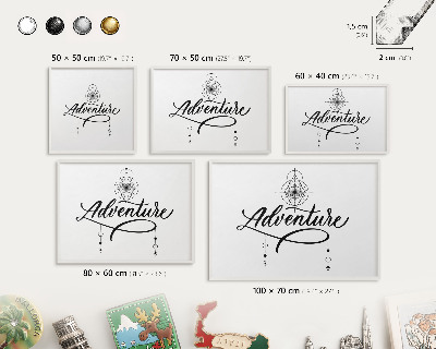 Magnetisch bord van metaal in een witte lijst Typografisch avontuur