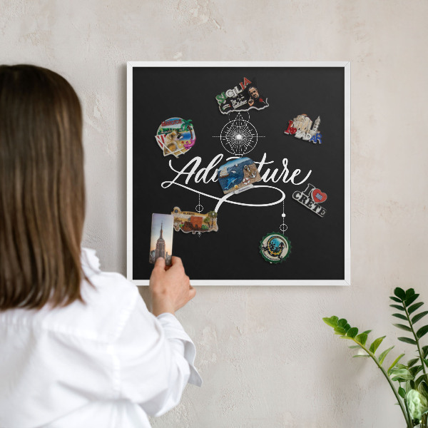 Magnetisch bord voor de muur met witte lijst Reisinspiratie