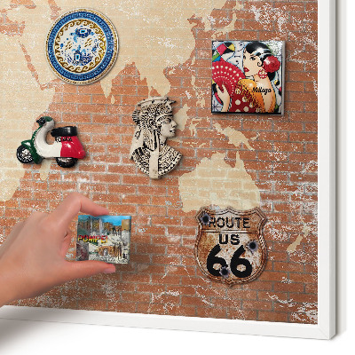 Magnetisch bord voor de muur met witte lijst Bakstenen plattegrond