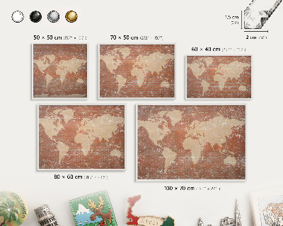 Magnetisch bord voor de muur met witte lijst Bakstenen plattegrond