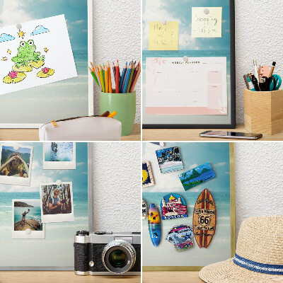 Magnetisch bord voor de muur met witte lijst Maritieme harmonie
