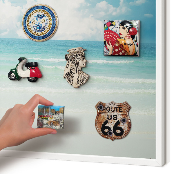 Magnetisch bord voor de muur met witte lijst Maritieme harmonie