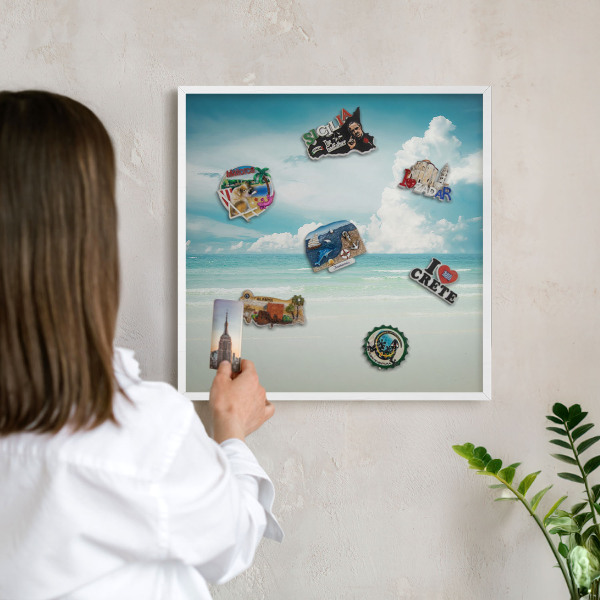 Magnetisch bord voor de muur met witte lijst Maritieme harmonie