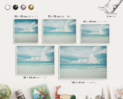 Magnetisch bord voor de muur met witte lijst Maritieme harmonie