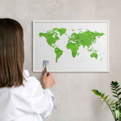 Magnetisch bord van metaal in een witte lijst Groene kaart