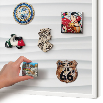 Magnetisch bord voor de muur met witte lijst Witte golven