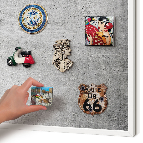 Magnetisch bord voor de muur met witte lijst Betonpatroon