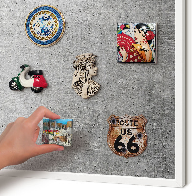 Magnetisch bord voor de muur met witte lijst Betonpatroon