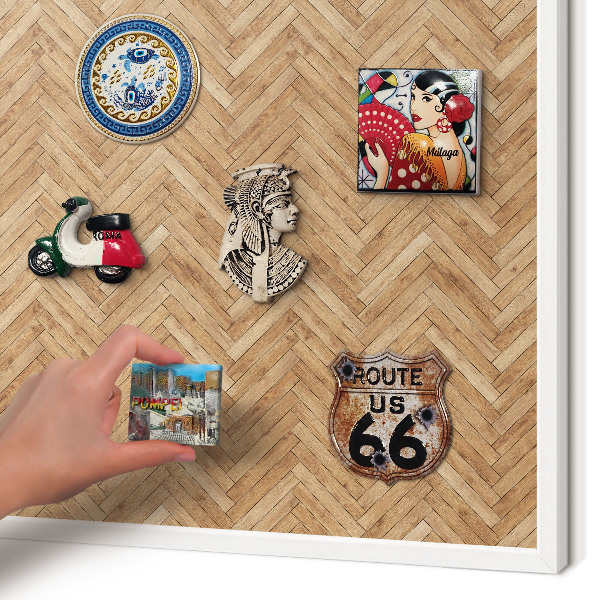Magnetisch bord van metaal in een witte lijst Visgraatpatroon